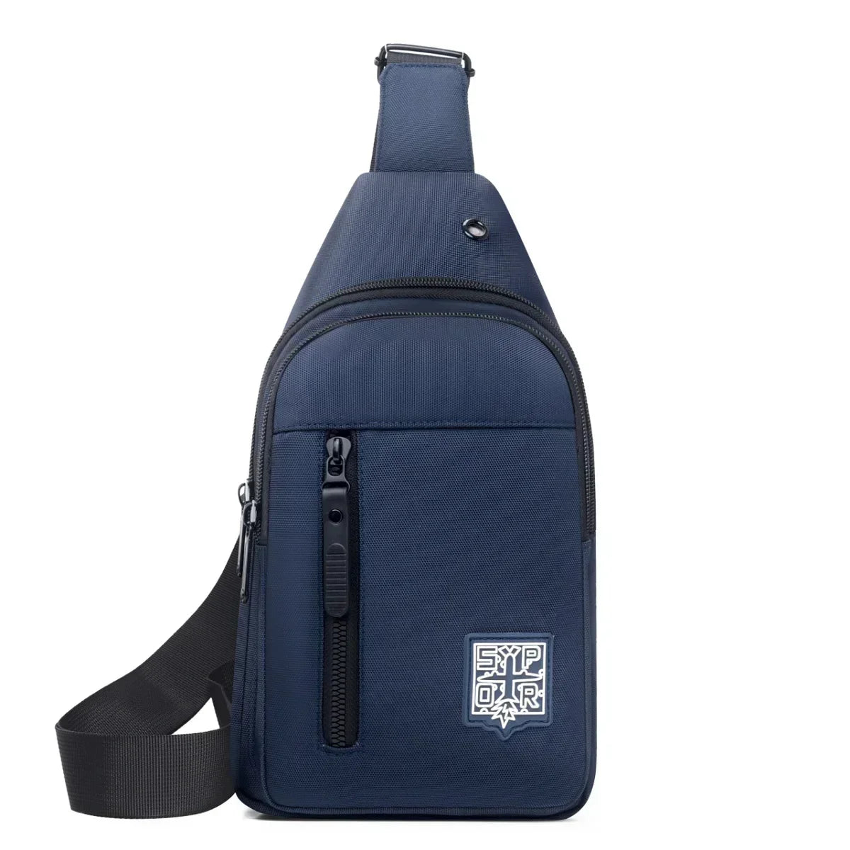 Sac de poitrine multi-poches en tissu oxford de couleur unie, sac de poitrine de sport décontracté pour les sorties et les déplacements quotidiens