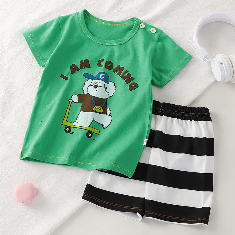 1 2 3 ans Vêtements pour bébés Filles Garçons Costume en coton pour enfants Ensembles de deux vêtements pour bébés Vêtements pour bébés nouveau-nés