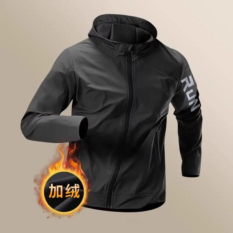 Men's Running Jacket Windbreaker Windproof Water-Resistant Training Suitable Autumn Spring Sports Quick-Dry Cycling Man Clothes
