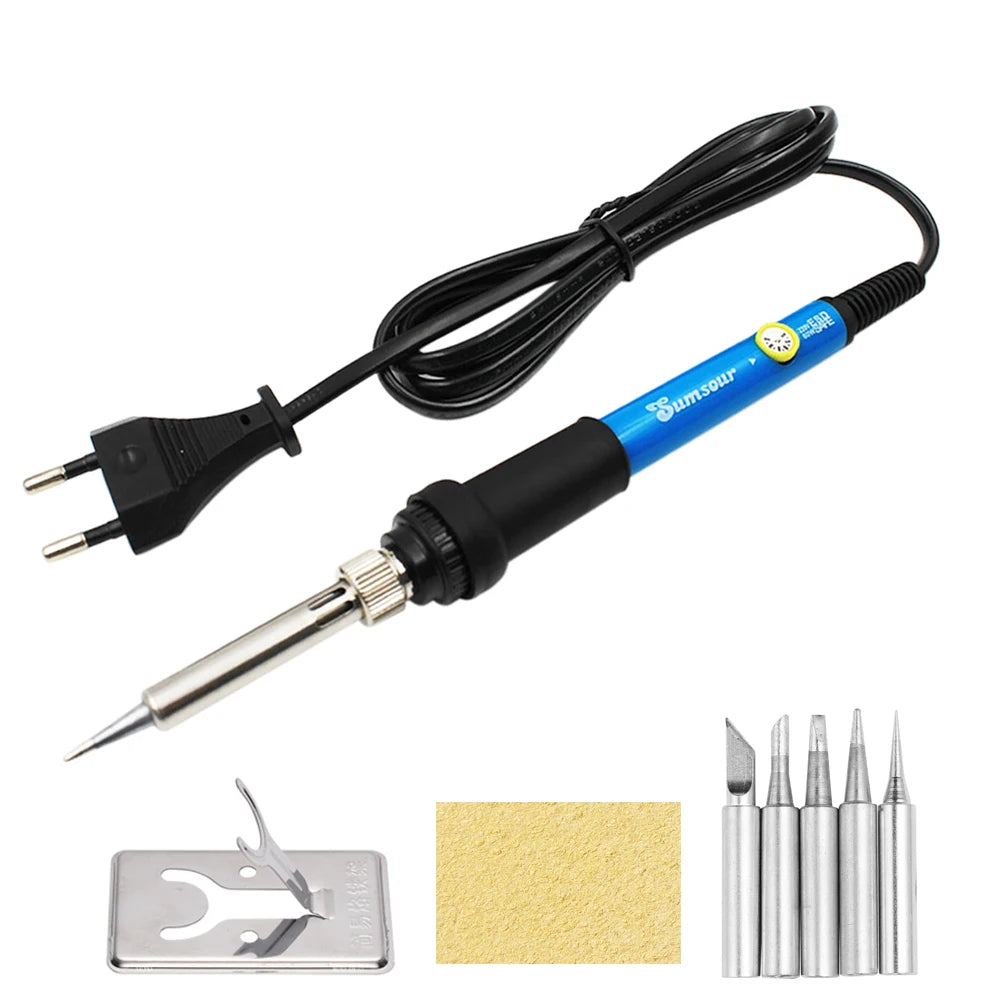 Fer à souder électrique 60W/80W Température réglable Affichage numérique Outils de réparation de soudage électronique avec pointes de fer à souder