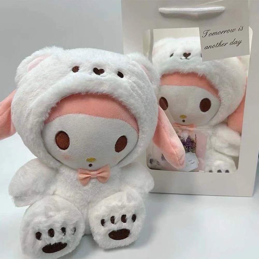 25cm Anime Sanrio Peluche Poupée Jouets Kawaii Hello Kitty Kuromi My Melody Cinnamoroll Dessin animé Mignon Peluche Peluche Jouets Cadeaux pour enfants