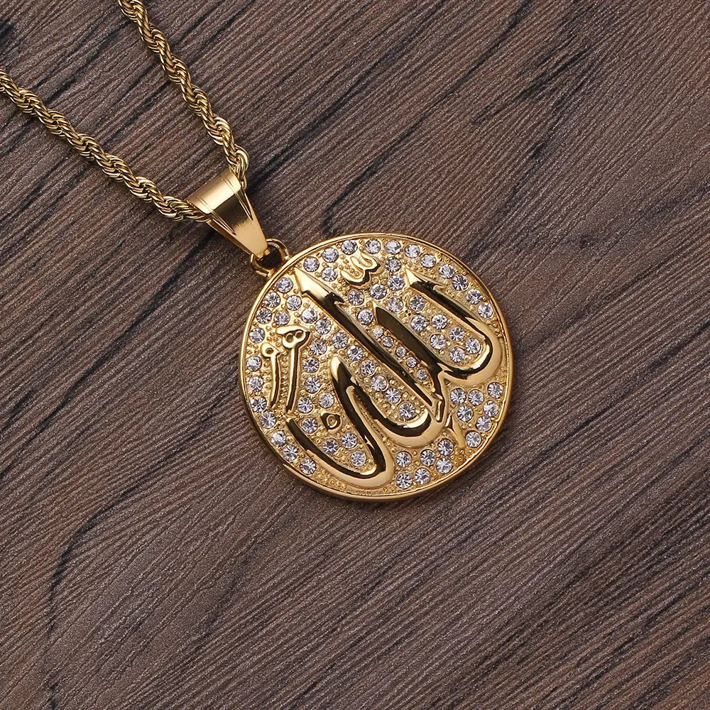 Couleur or musulman Allah Coran pendentif collier hommes femmes mode foi islam bijoux religieux Ramadan cadeaux