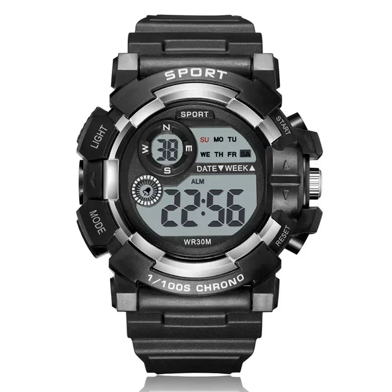 YIKAZE Mode Montres de sport Hommes Femmes Montre numérique Réveil lumineux étanche Montre-bracelet électronique pour enfants Enfants