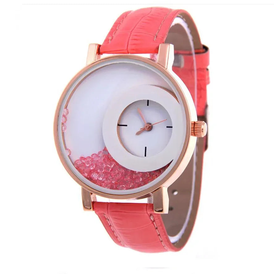 Broken Diamond Large Dial Student Montre pour femme Quartz Belt
