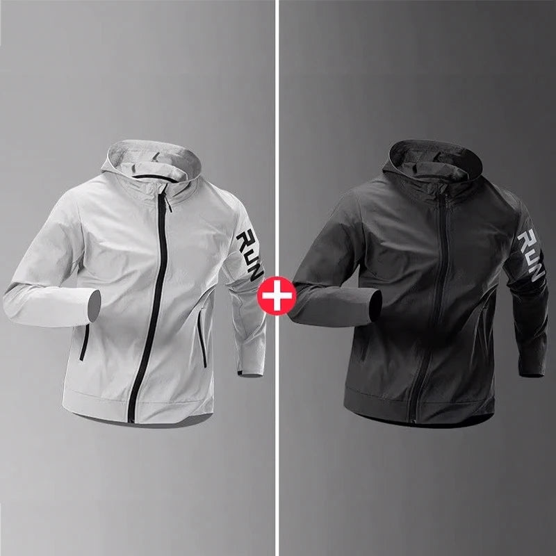Men's Running Jacket Windbreaker Windproof Water-Resistant Training Suitable Autumn Spring Sports Quick-Dry Cycling Man Clothes