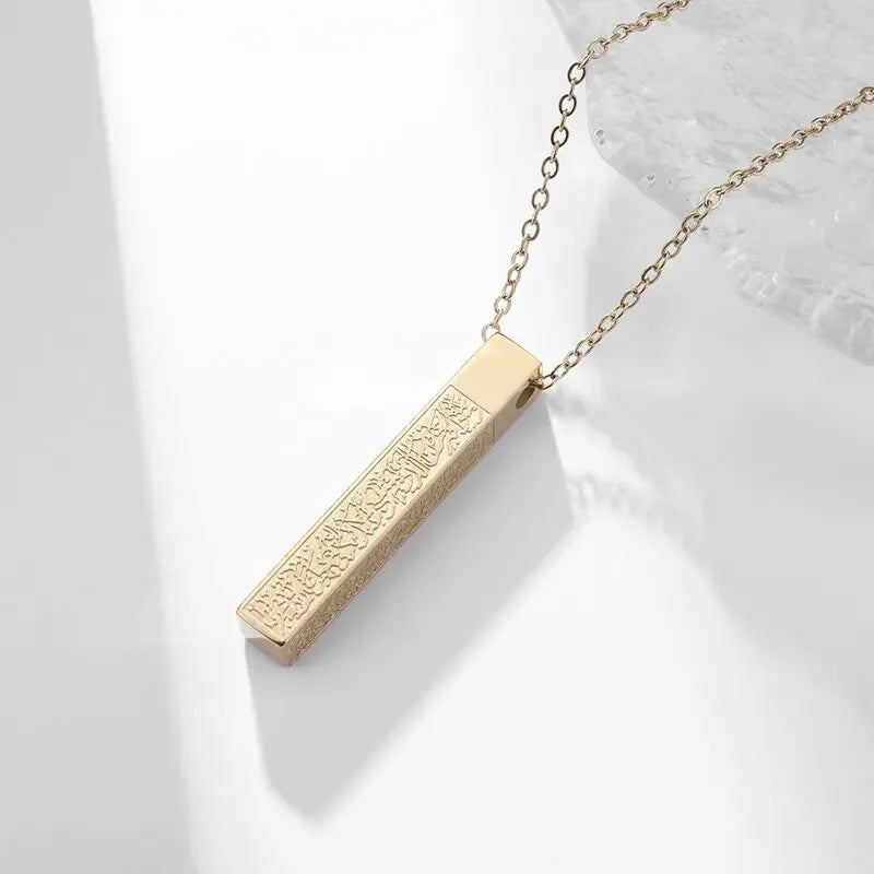 Couleur or musulman Allah Coran pendentif collier hommes femmes mode foi islam bijoux religieux Ramadan cadeaux