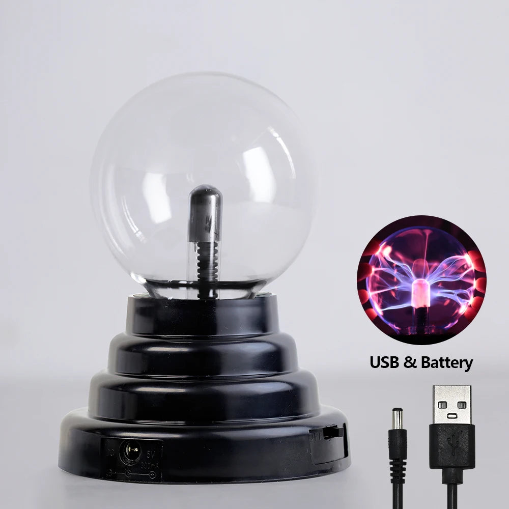 3 pouces nouveauté verre magique plasma boule lampe 220V tactile atmosphère sensible veilleuse enfants anniversaire Noël cadeau éclairage