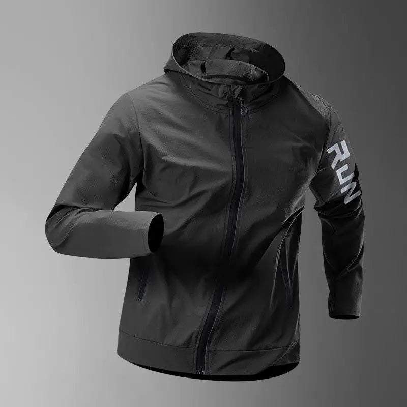 Men's Running Jacket Windbreaker Windproof Water-Resistant Training Suitable Autumn Spring Sports Quick-Dry Cycling Man Clothes