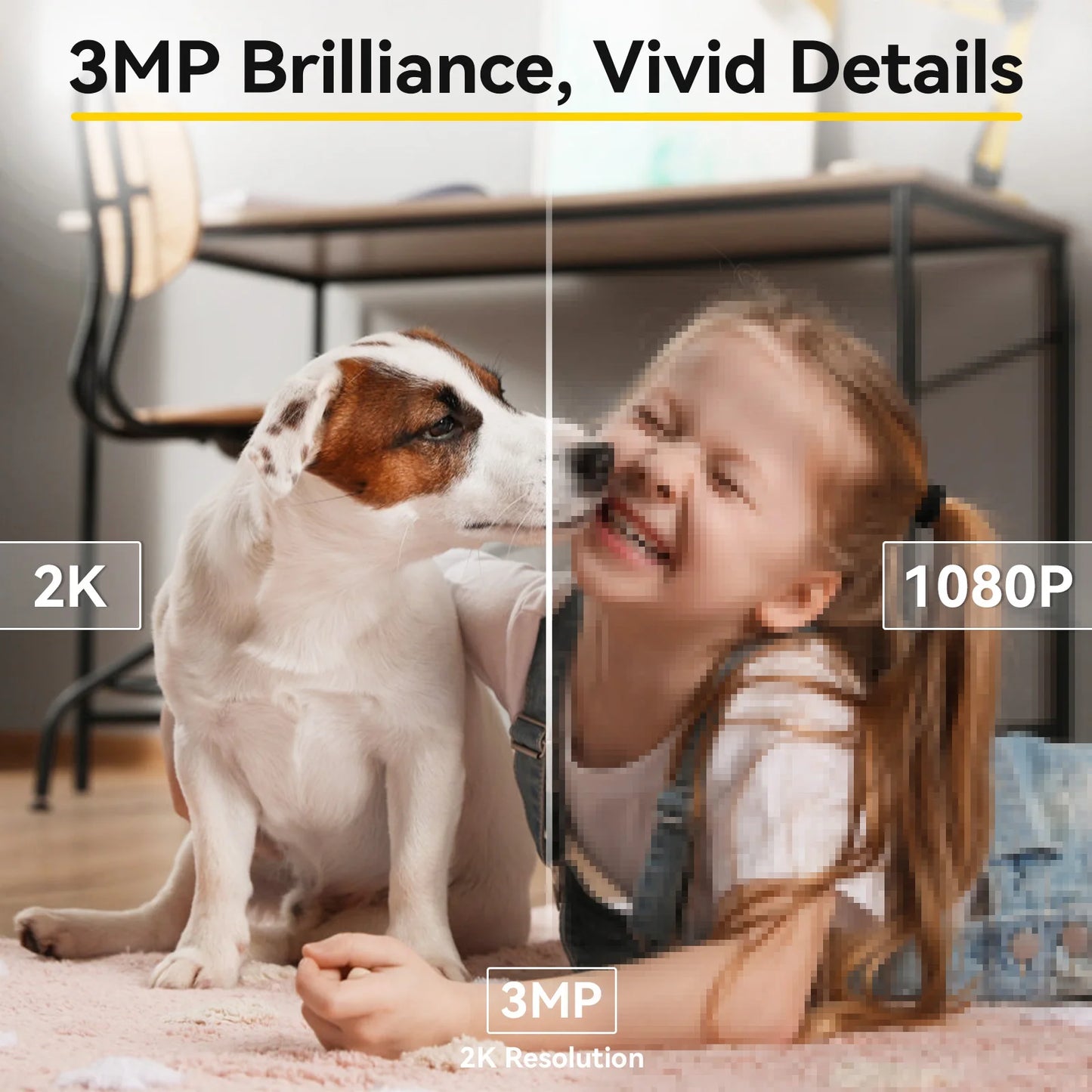 BoyKeep 3MP 5G/2.4GHz WiFi Sécurité intérieure IP Caméra de moniteur pour bébé intelligente Suivi automatique 24/7 Caméra de vidéosurveillance