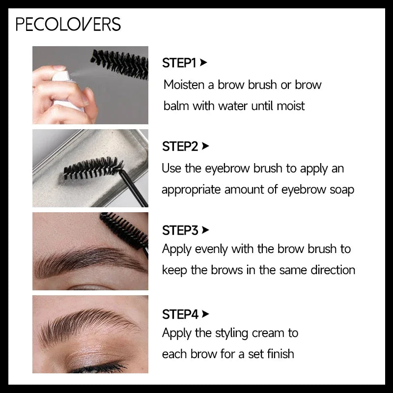 1Pcs Natural Transparent Pomade Eyebrow Styling Soap Sourcils Gel Wax Fixer Avec Pinceau Maquillage pour Femmes Cosmétiques à Sourcils