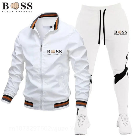 Nouveaux survêtements pour hommes 2024 Ensembles pour hommes Sweat-shirt + pantalon de survêtement Survêtement Fermeture éclair Col montant Costume de sport Jogging Fitness Vêtements pour hommes