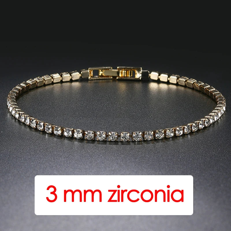 Hip Hop Iced Out 3/4/5mm Crystal Tennis Bracelet pour Hommes Trendy Punk Zirconia homme Chain on The Hand Streetwear Jewelry