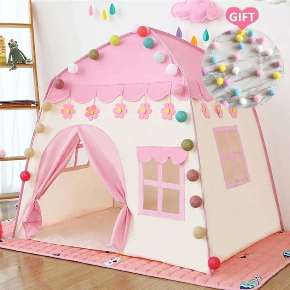 Tente pour enfants Rose Bleu Enfants Maison de jeu Enfants Intérieur Extérieur Maison de jouet Portable Bébé Maison de jeu Enfants Tente Tipi Tente Enfant