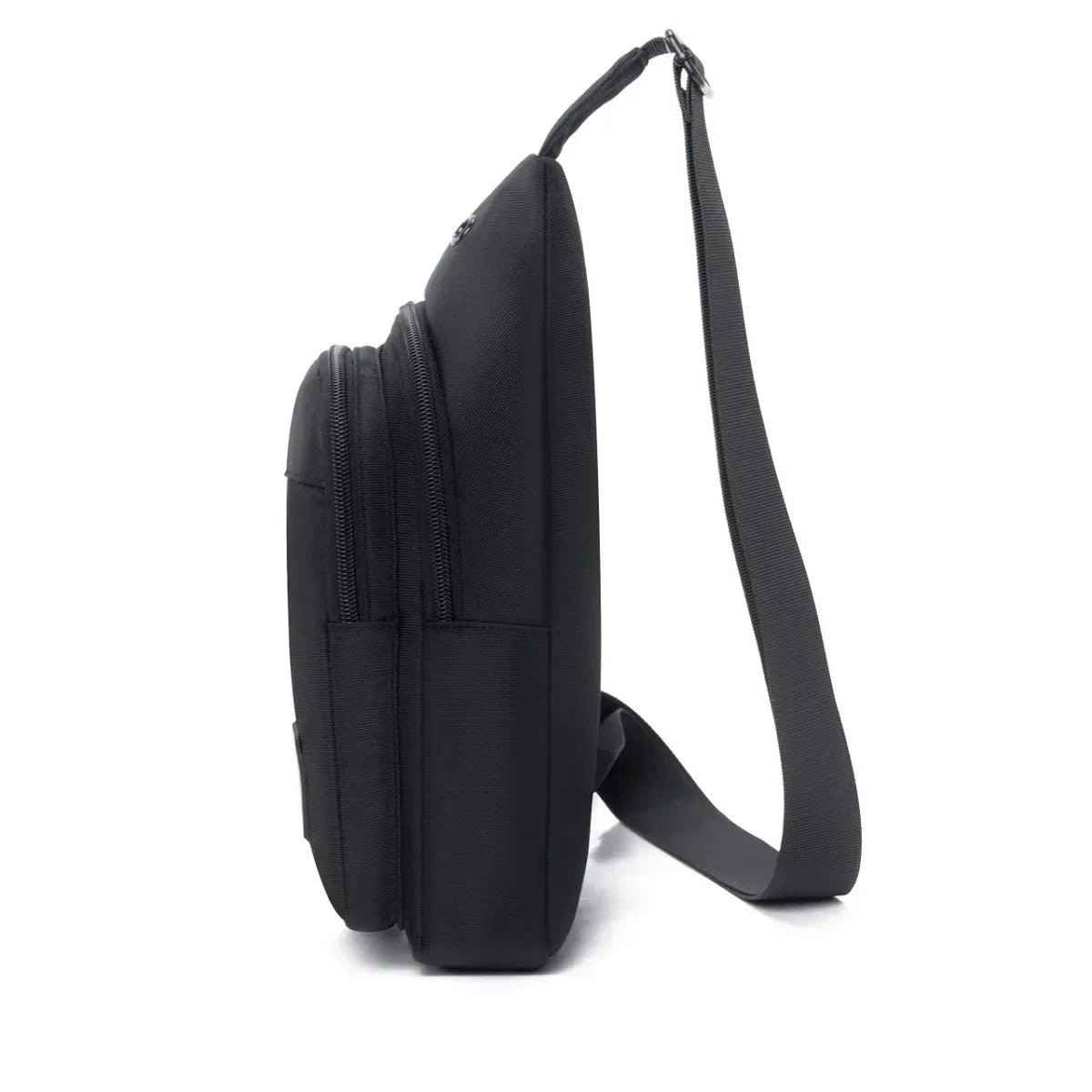 Sac de poitrine multi-poches en tissu oxford de couleur unie, sac de poitrine de sport décontracté pour les sorties et les déplacements quotidiens