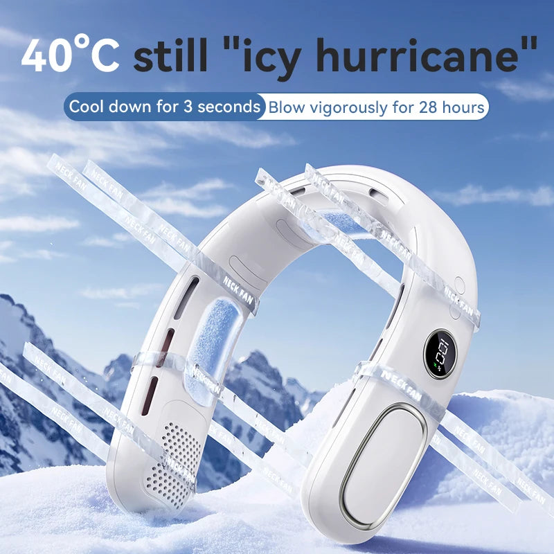 Ventilateur de cou suspendu Mini 2026, ventilateur de cou portable sans pales, rafraîchisseur d'air, affichage numérique, climatiseur