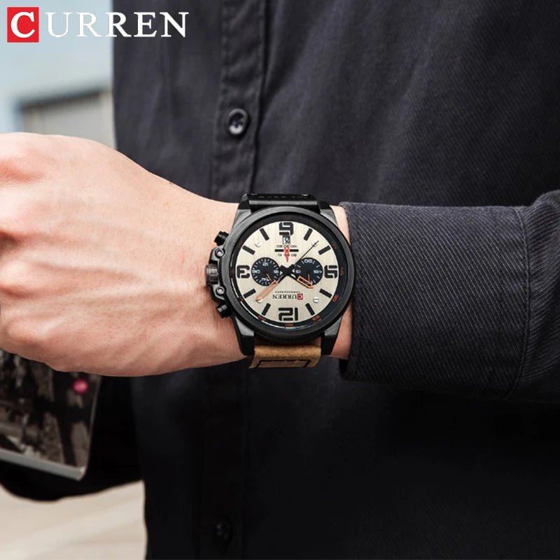 Montre Pour Hommes Top Marque Luxe CURREN Mode Cuir Quartz Hommes Montres Date Business Sport Homme Montre-Bracelet Montre Montre Homme