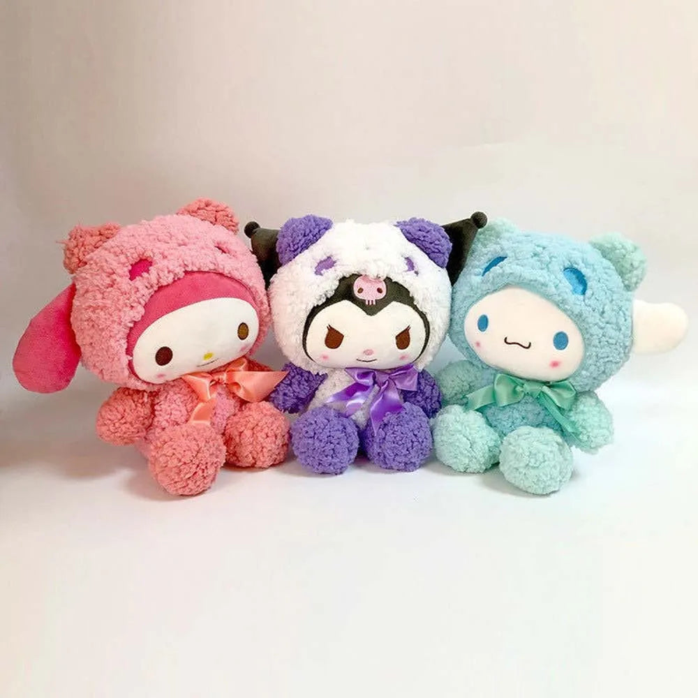 25cm Anime Sanrio Peluche Poupée Jouets Kawaii Hello Kitty Kuromi My Melody Cinnamoroll Dessin animé Mignon Peluche Peluche Jouets Cadeaux pour enfants