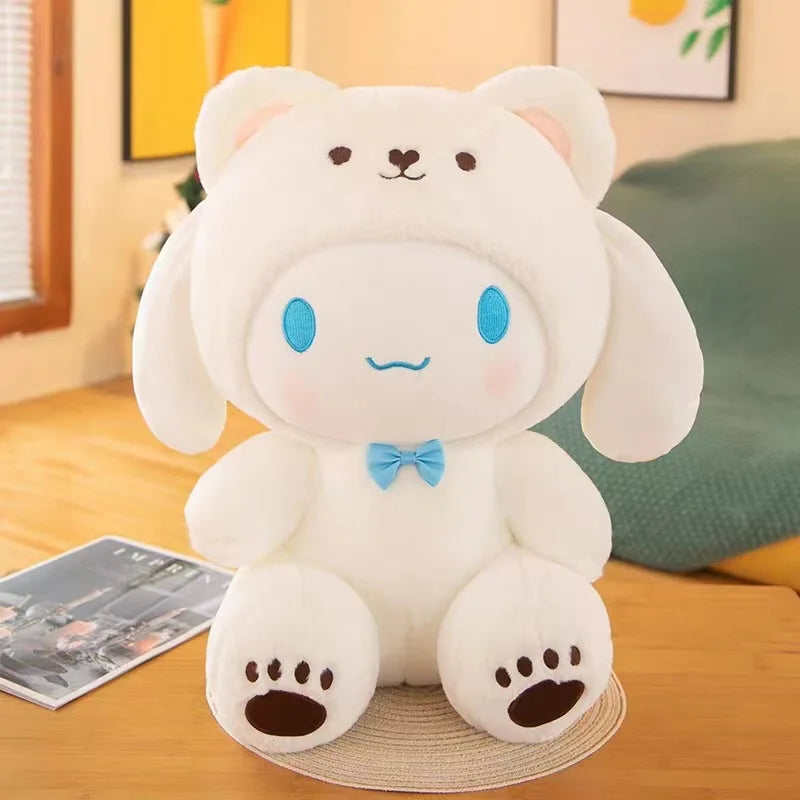 Kawaii Sanrio Peluches Jouet Hello Kitty Cinnamonroll Pochacco Kuromi Poupée en peluche Cos Ours Jouets mignons pour enfants