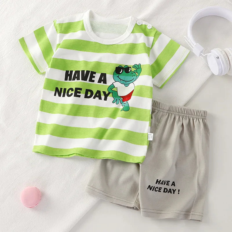 1 2 3 ans Vêtements pour bébés Filles Garçons Costume en coton pour enfants Ensembles de deux vêtements pour bébés Vêtements pour bébés nouveau-nés
