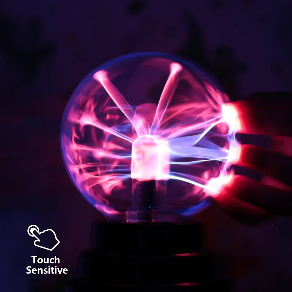 3 pouces nouveauté verre magique plasma boule lampe 220V tactile atmosphère sensible veilleuse enfants anniversaire Noël cadeau éclairage