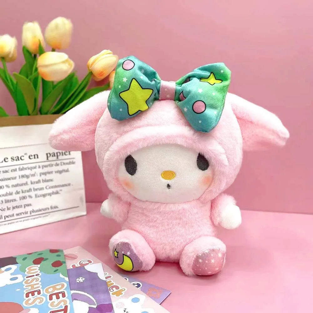 Kawaii Sanrio Peluches Jouet Hello Kitty Cinnamonroll Pochacco Kuromi Poupée en peluche Cos Ours Jouets mignons pour enfants