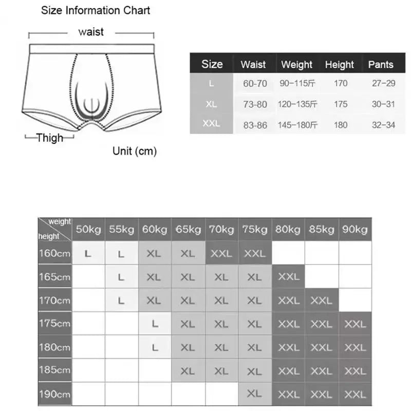 4Pcs/Lot Sous-vêtements pour hommes Boxer Mode Sexy Sous-vêtements Antibactériens Doux Confortables Sous-vêtements Marque Boxer Shorts Culottes pour hommes