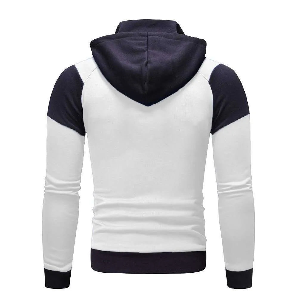 Survêtement pour hommes Costume de jogging décontracté Ensemble d’extérieur Sweats à capuche à fermeture éclair + Pantalon de survêtement noir 2pcs Mode de printemps Nouveau Streetwear S-XL