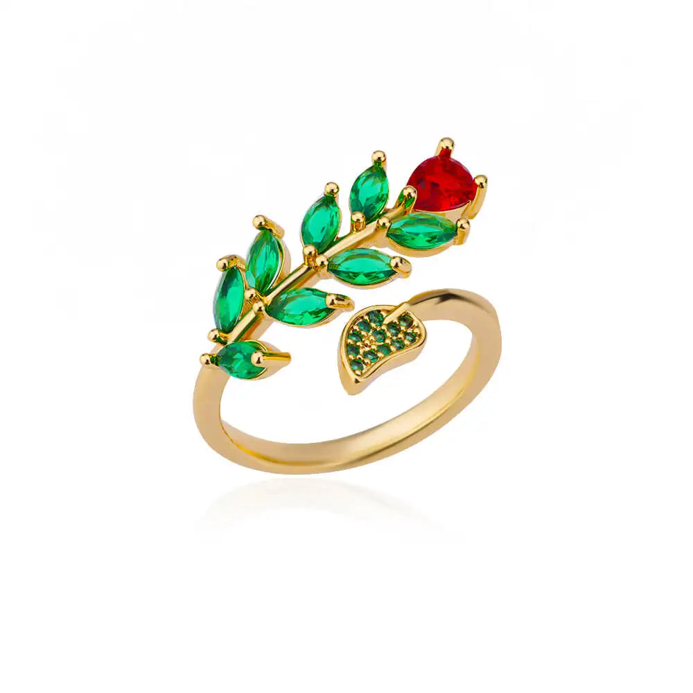Zircon Double Layer Open Rings For Women Gold Color Adjustable Stainless Steel Ring Wedding Aesthetic Jewelry Gift Bijoux Femme