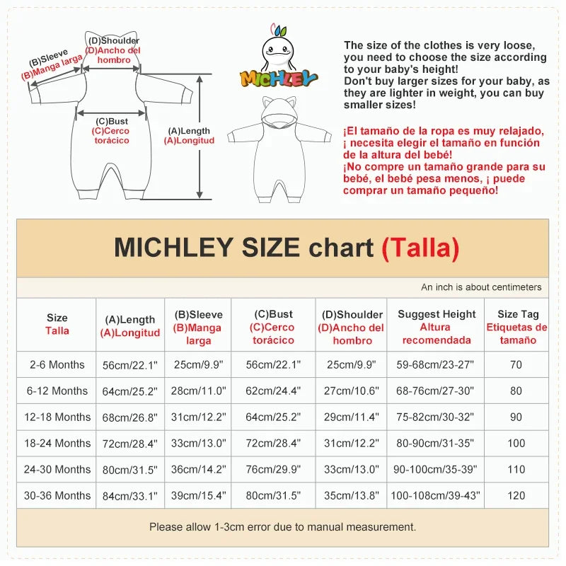 MICHLEY Carnaval Hiver Bébé Barboteuses À Capuche Flanelle Tout-petit Vêtements Pour Bébés Bodys D’Ensemble Combinaison Costume Pour Enfants Fille Garçon