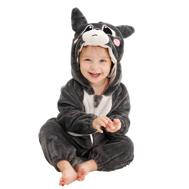 MICHLEY Carnaval Hiver Bébé Barboteuses À Capuche Flanelle Tout-petit Vêtements Pour Bébés Bodys D’Ensemble Combinaison Costume Pour Enfants Fille Garçon