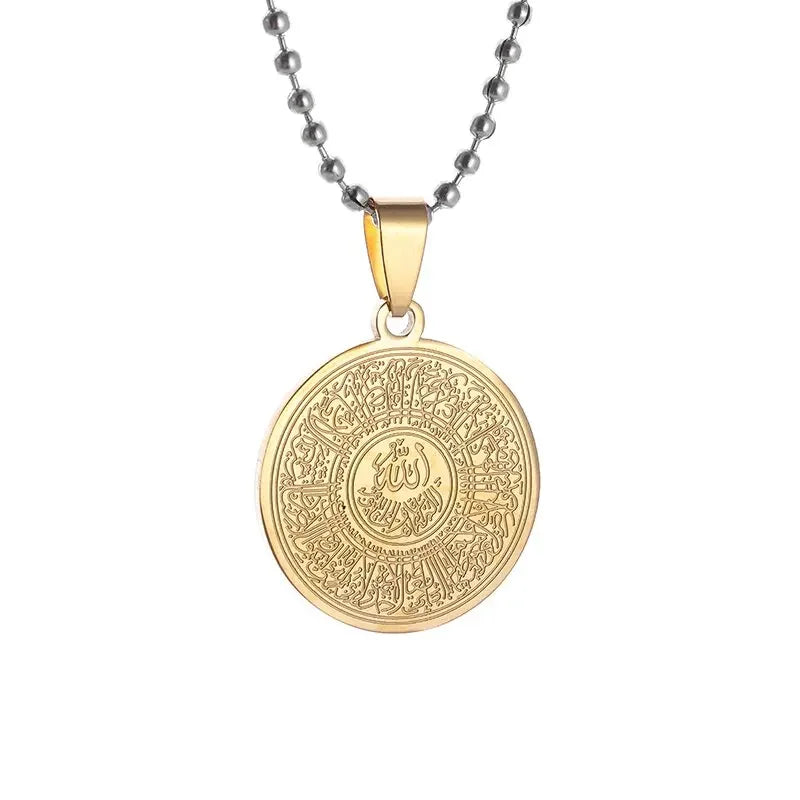 Couleur or musulman Allah Coran pendentif collier hommes femmes mode foi islam bijoux religieux Ramadan cadeaux