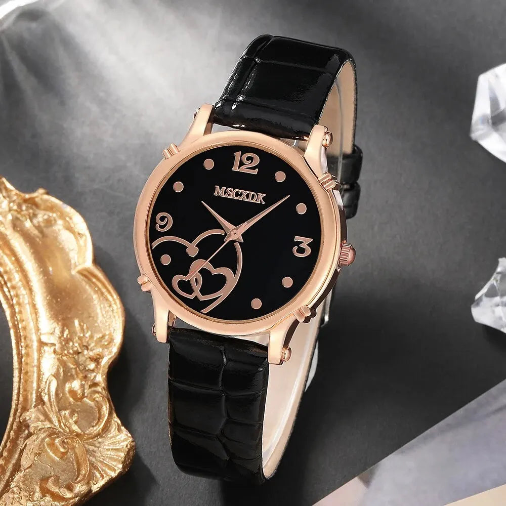 Femmes Mode Ceinture en cuir Montres & Papillon Portefeuille Lunettes Lunettes de soleil Ensemble Ladies Quartz Wristwatches Dress Clock Montre Femme