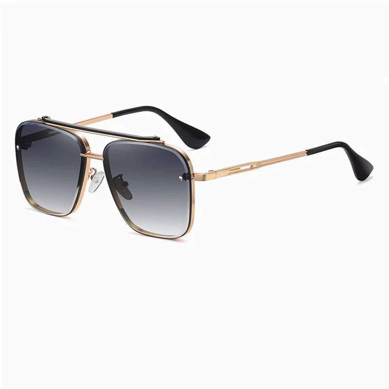 Nouvelles lunettes de soleil dégradées pour hommes Mode Métal Grand cadre Lunettes de soleil Marque Design Luxe Lunette De Soleil Homme