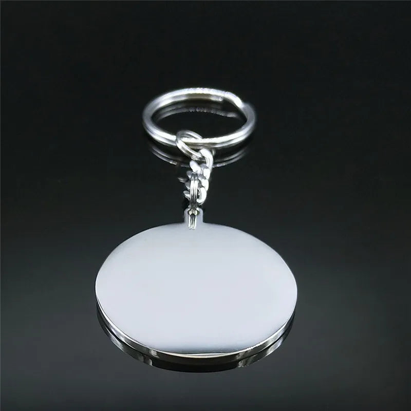 Islam Bijoux Musulman En Acier Inoxydable Porte-clés Dieu Rond Pendentif De Voiture Islamique Allah Porte-clés Bijoux Arabe Cadeau Religieux N2229