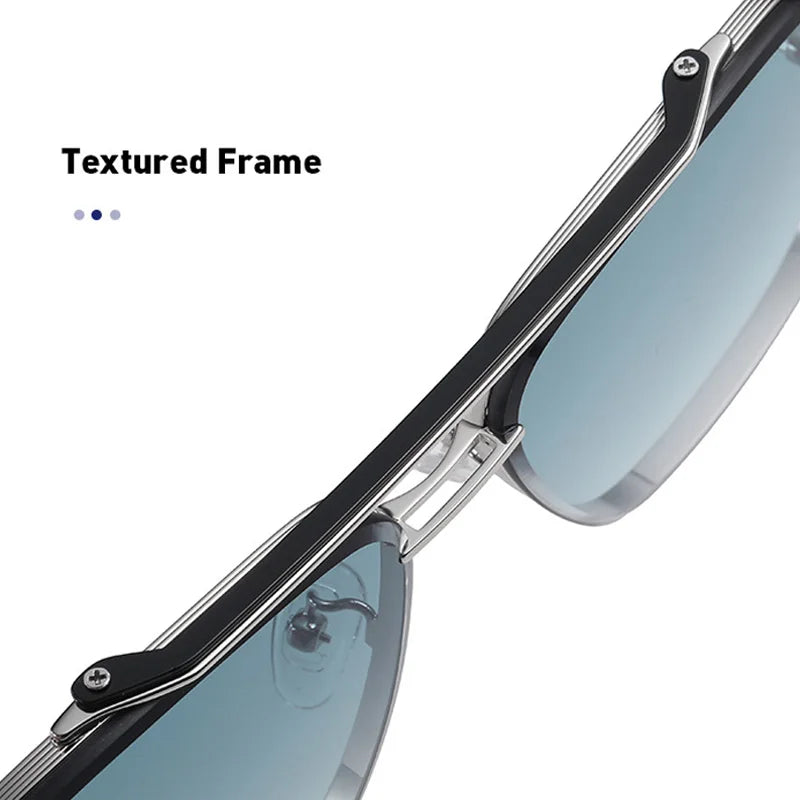 Nouvelles lunettes de soleil dégradées pour hommes Mode Métal Grand cadre Lunettes de soleil Marque Design Luxe Lunette De Soleil Homme
