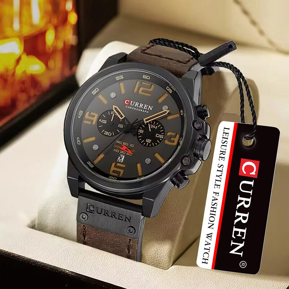 Montre Pour Hommes Top Marque Luxe CURREN Mode Cuir Quartz Hommes Montres Date Business Sport Homme Montre-Bracelet Montre Montre Homme