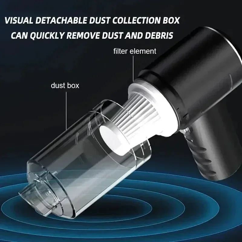 Aspirateur de voiture sans fil portable Aspirateur sans fil à double usage pour la maison et la voiture Aspirateur puissant 120W haute puissance