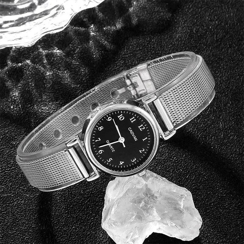 6PCS Ensemble Femmes Montres Mode Dames Quartz Montre Bracelet Ensemble Argenté Mesh Luxe Femmes Montres Robe Horloge Montre Femme