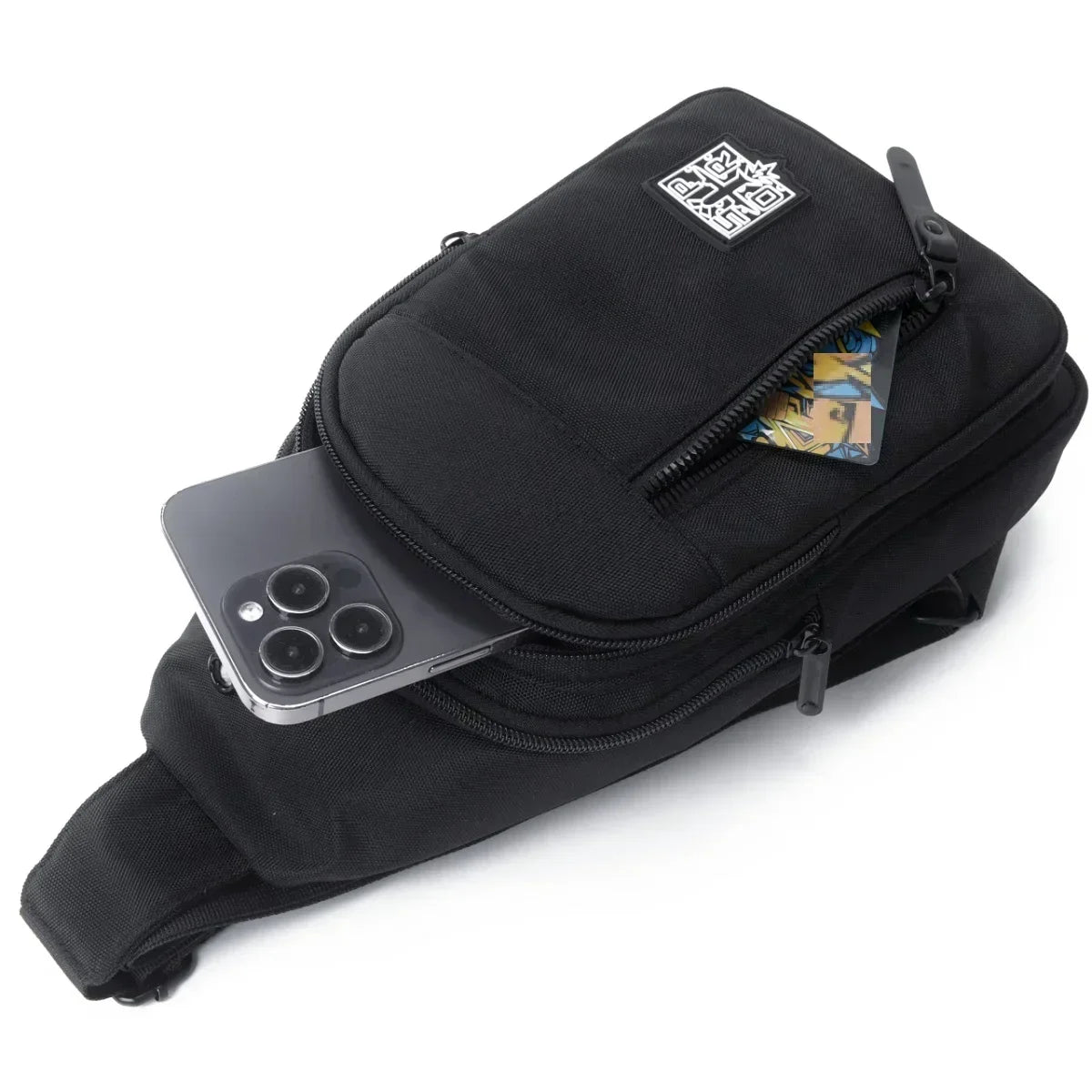 Sac de poitrine multi-poches en tissu oxford de couleur unie, sac de poitrine de sport décontracté pour les sorties et les déplacements quotidiens