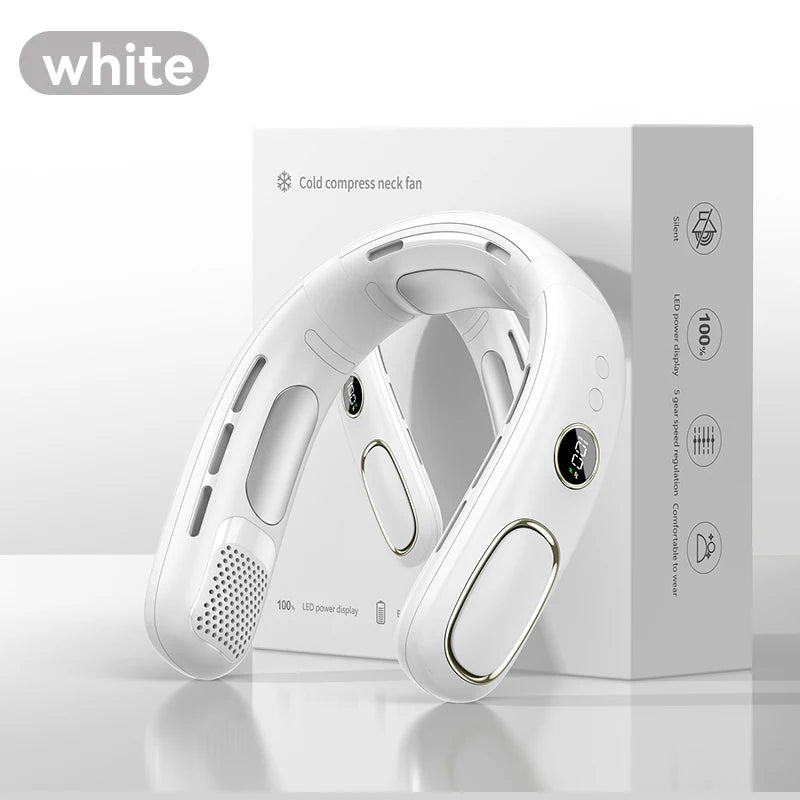 Ventilateur de cou suspendu Mini 2026, ventilateur de cou portable sans pales, rafraîchisseur d'air, affichage numérique, climatiseur