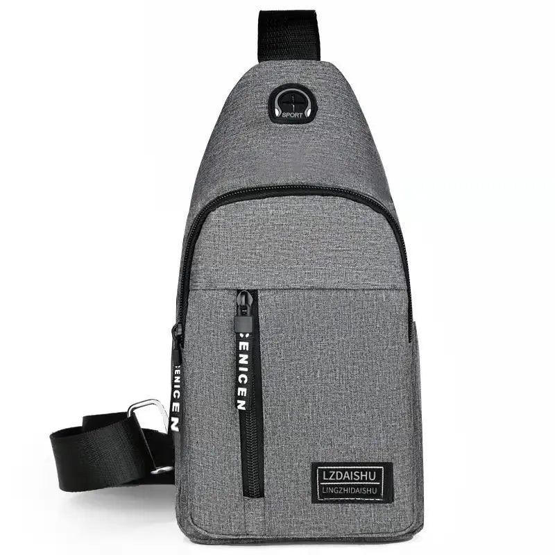 Sac pour homme Couleur unie Sac de poitrine pour hommes Extérieur Décontracté à la mode Petit sac à main en toile Zipper Messenger Sacs de mode