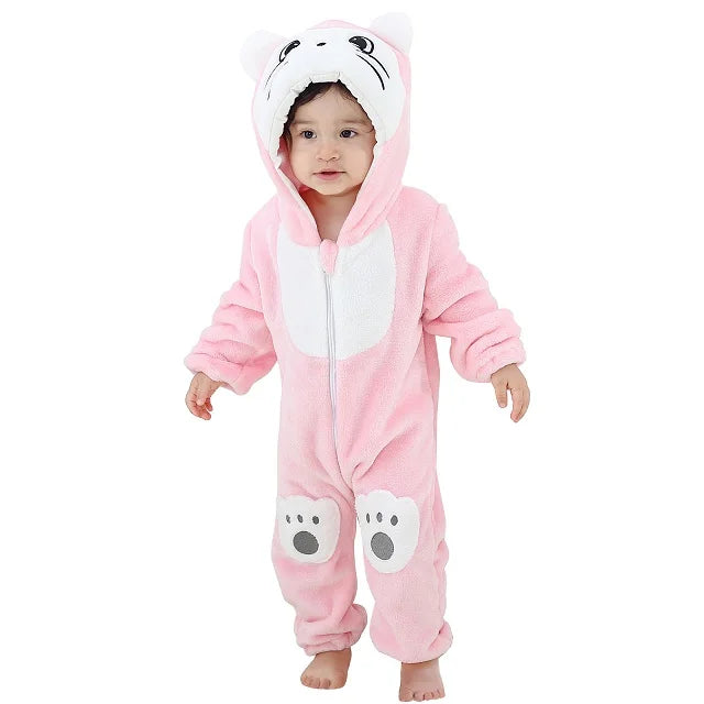 MICHLEY Carnaval Hiver Bébé Barboteuses À Capuche Flanelle Tout-petit Vêtements Pour Bébés Bodys D’Ensemble Combinaison Costume Pour Enfants Fille Garçon