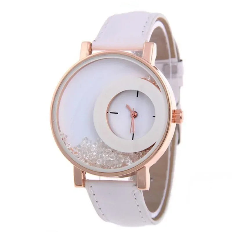 Broken Diamond Large Dial Student Montre pour femme Quartz Belt