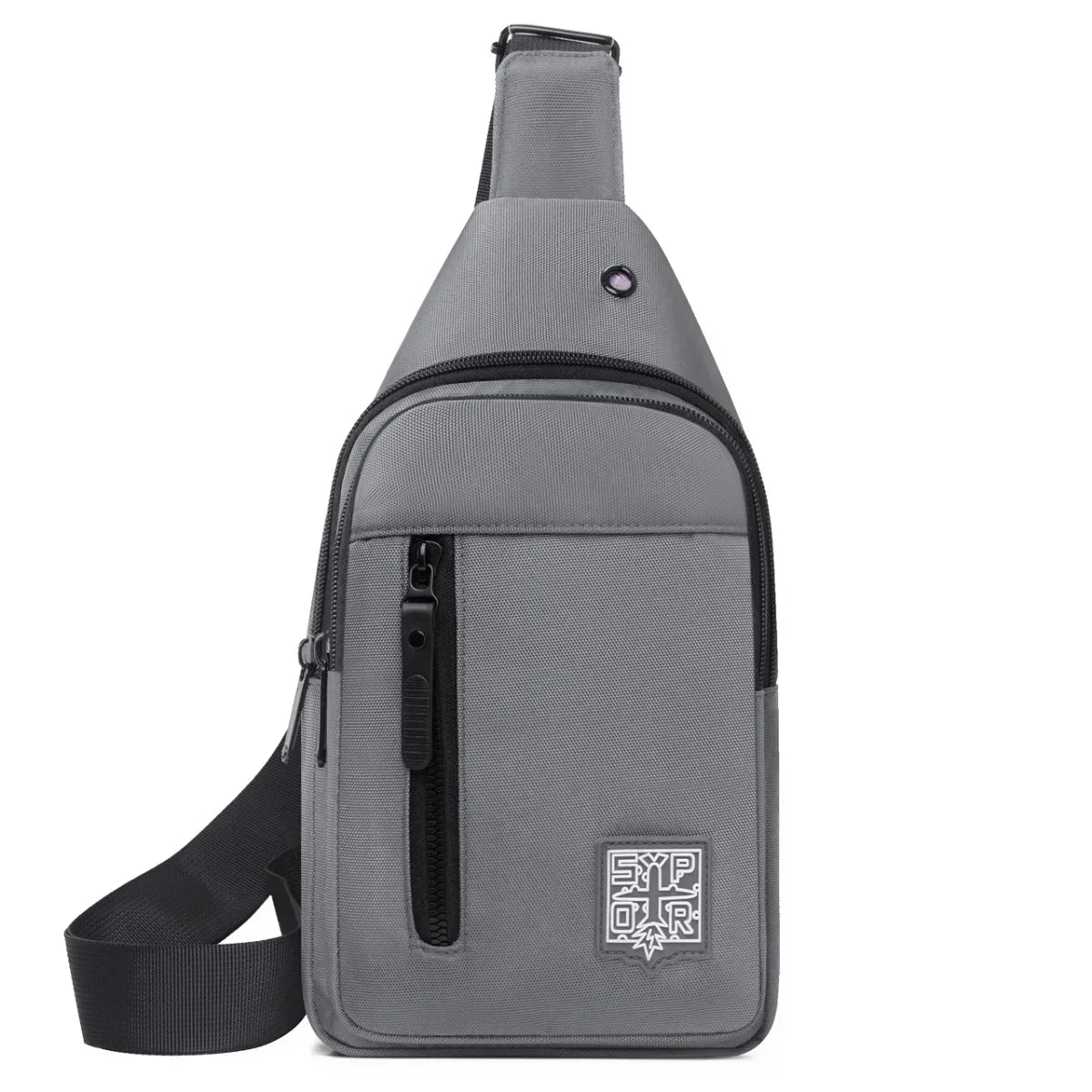 Sac de poitrine multi-poches en tissu oxford de couleur unie, sac de poitrine de sport décontracté pour les sorties et les déplacements quotidiens