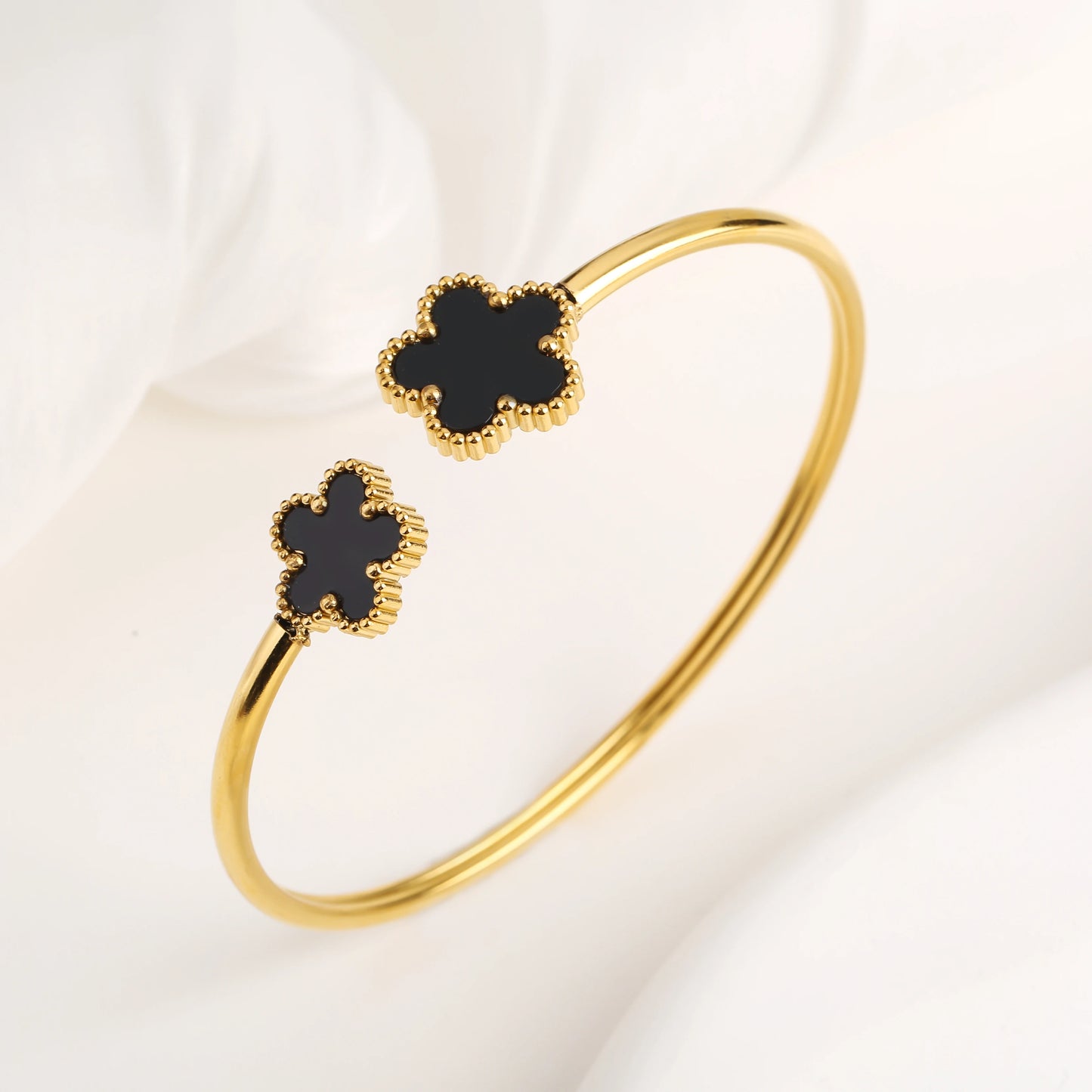 Simple en acier inoxydable coquille blanche cinq feuilles fleur bracelet classique trèfle poignet bijoux luxe pour femme fête bijoux cadeau