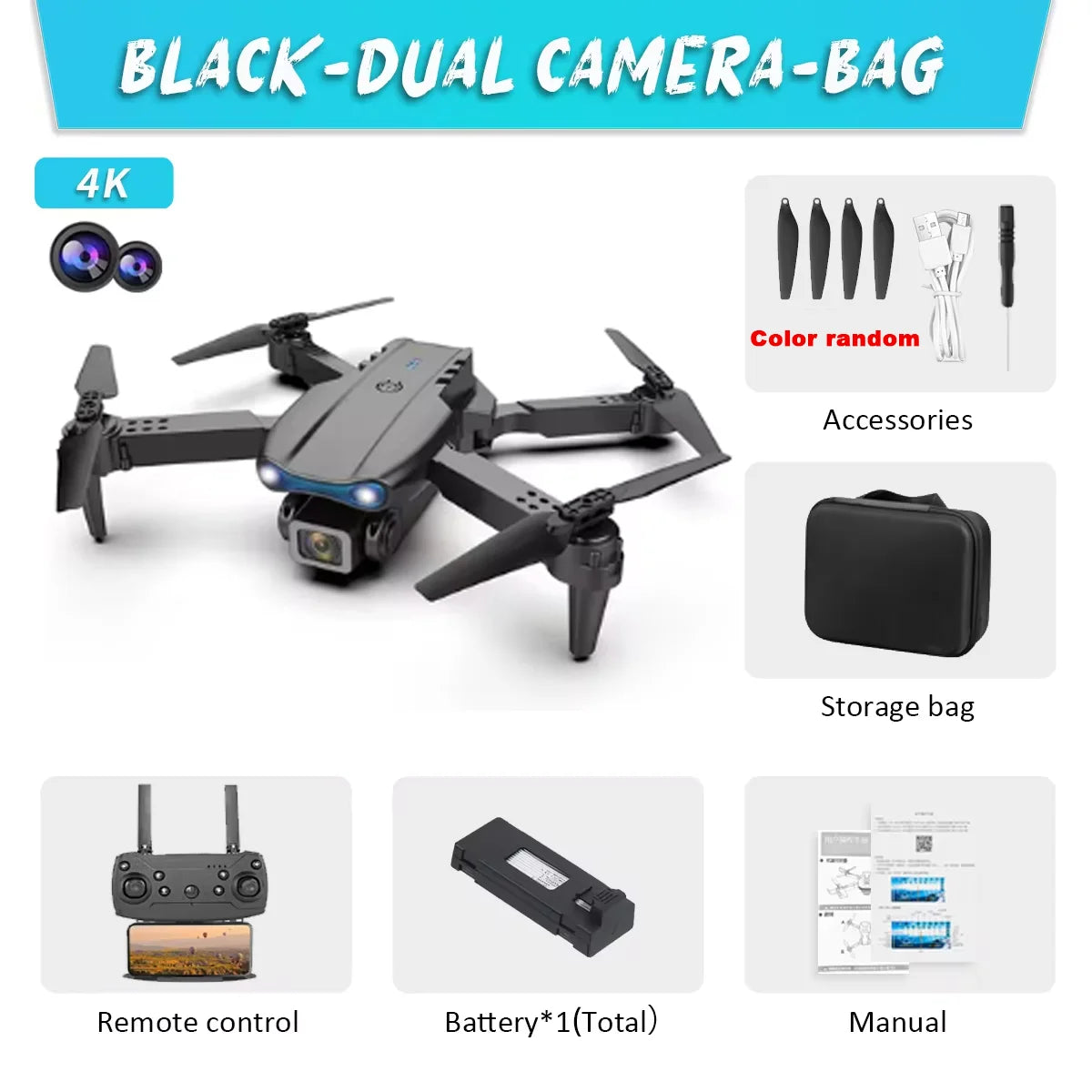 KBDFA E99Pro Drone HD Drone professionnel 4k Double caméra WIFI fpv Avion Quadcopter Évitement d’obstacles Photographie aérienne Drone