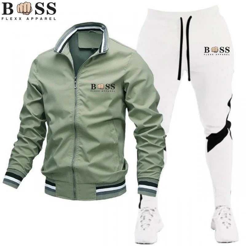 Nouveaux survêtements pour hommes 2024 Ensembles pour hommes Sweat-shirt + pantalon de survêtement Survêtement Fermeture éclair Col montant Costume de sport Jogging Fitness Vêtements pour hommes