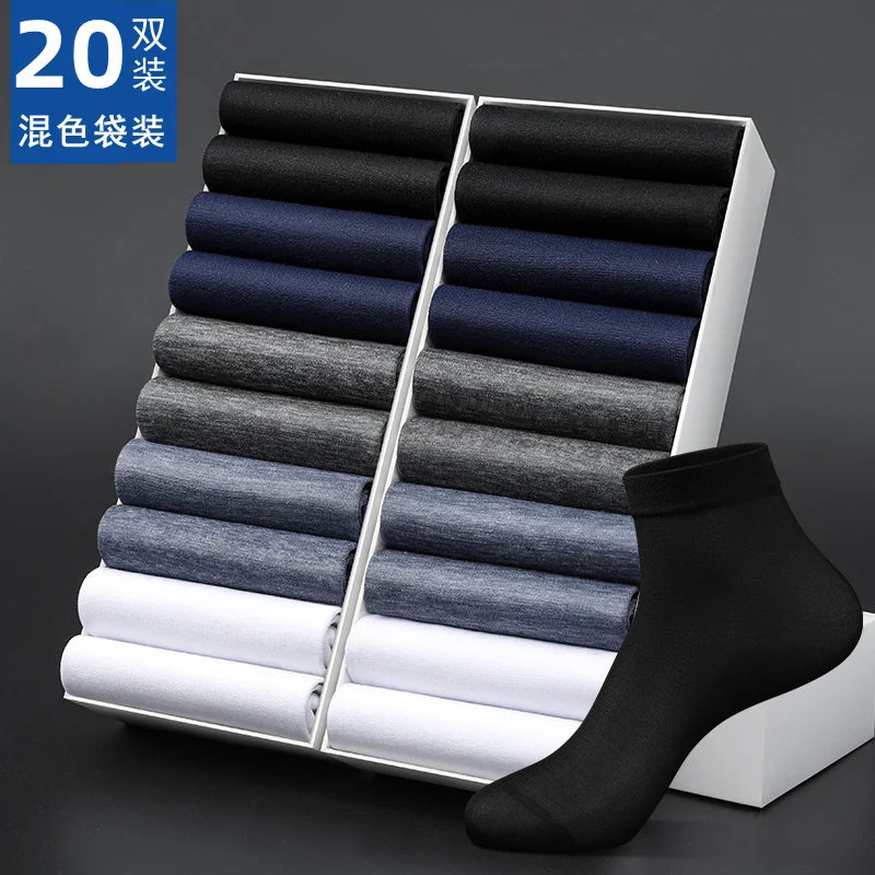 20/10/6/5/4/3/1pairs Chaussettes de cheville confortables respirantes en coton de mode pour hommes, chaussettes d’été pour hommes