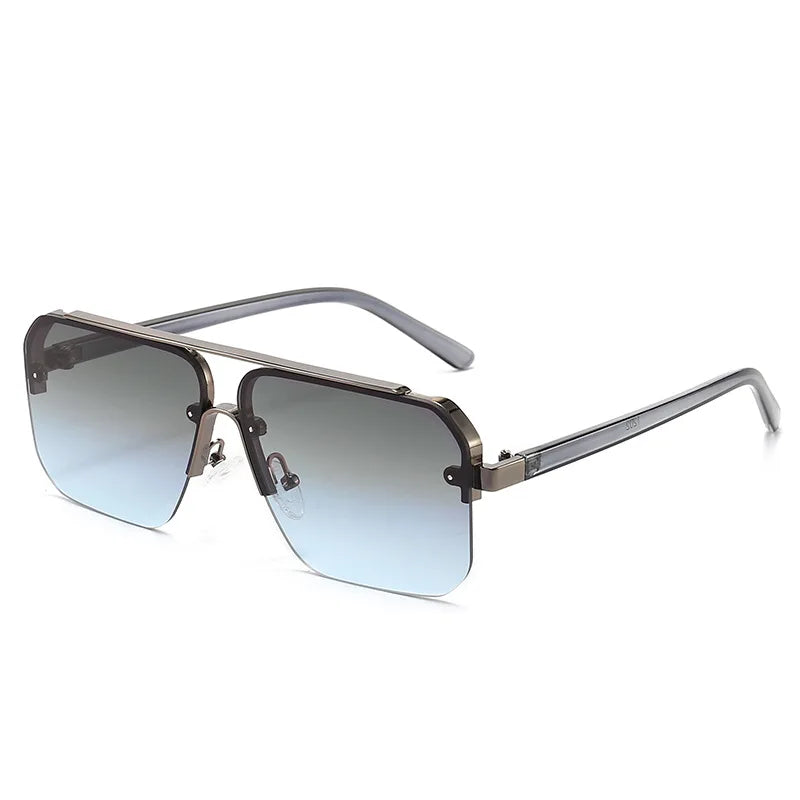 Nouvelles lunettes de soleil dégradées pour hommes Mode Métal Grande monture Lunettes de soleil Marque Design Luxe Lunette De Soleil Homme UV400 Lunettes