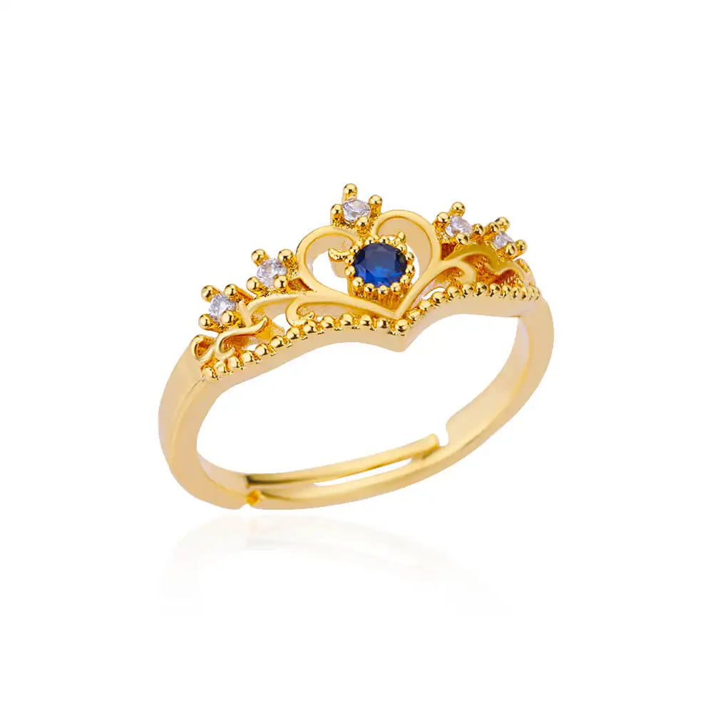 Zircon Double Layer Open Rings For Women Gold Color Adjustable Stainless Steel Ring Wedding Aesthetic Jewelry Gift Bijoux Femme